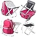 Backpack Stool Combo – Detachable Portable Folding Chair Backpack Multi-Function Large Capacity Shoulders Bag Suitable for Camping  Fishing  Mountaineering  Outdoor Travel(Light-Red)thumb 1