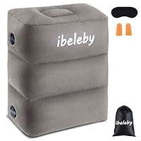 iBeleby Airplane Foot Rest, Inflatable Travel Pillow for Kids to Sleep, Adjustable Height Leg Rest Pillow in Office & Home, Toddlers Bed Box, Portable Travel Accessories for Long Flight, Car