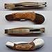 HANZIUP Folding Mushroom Knife with Neoprene Pouch Solid Wood Handle and Foldable Cleaning Brush