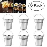 OUNONA Mini Metal Bucket Set of 6 /Mini Food