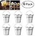 OUNONA Mini Metal Bucket Set of 6 /Mini Food Containers/Succulent Wedding Buckets 10.5x7.2x10.5cm