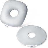 Pillowcase for Ear Piercing Pillow, Fits Round &amp; Square Pillow 9 x 3.5 x 2&rdquo; | Ear Hole Pillow Cover with Zipper, Easy to Remove &amp; Install, Machine Washable, Gray Cover ONLY