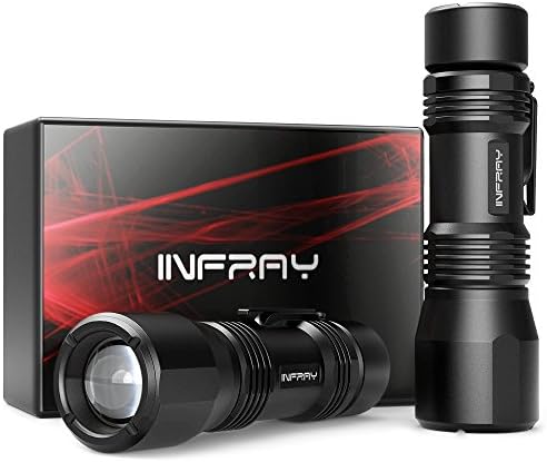 [2 PACK] Super Bright LED Flashlight power by 3AAA Batteries, Pocket - Size Zoomable Torch with 800 lumens CREE LED, IP65 Water Resistant, 3 Modes and Pocket Clip, For EDC, Emergency &amp; Camping.