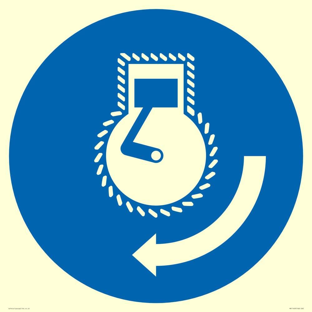 Mandatory: Start engine in launch sequence Sign - 600x600mm - S60