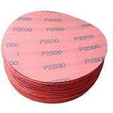 5 Inch 2500 Grit High Performance Hook and Loop Wet/Dry Auto Body Film Sanding Discs, 50 Pack