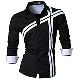 jeansian Men's Slim Fit Long Sleeves Casual Dress Shirts Tops Z006