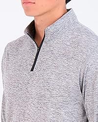 Real Essentials Mens Quarter 1/4 Zip Pullover Long