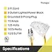 Thonapa 3 Foot Lighted Outdoor GFCI Extension Cord - 12/3 SJTW Heavy Duty Yellow Pigtail Extension Cable with 3 Prong Grounded Plug for Safety