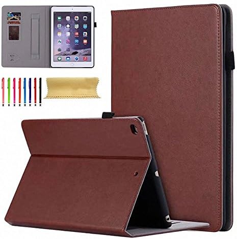 Uliked New iPad 2017 9.7 /iPad Air 1 2 Folio Case, Vintage PU Leather Auto Wake/Sleep Kickstand Smart Cover [Stylus/Card Slots] with Hand Strap for Apple iPad 9.7 2017/iPad Air 2/iPad Air, Wine Red