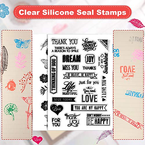 18 Pieces Acrylic Stamp Blocks Set Include 12 Craft Ink Pads Stamp Ink