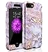 iPhone 6 Plus/6s Plus Case,iPhone 7 Plus Case,iPhone 8 Plus Case,Cute Marble Gilrs Case,SKYLMW Three Layer Heavy Duty Hybrid Protective Case For iPhone 6 Plus/6s Plus/7 Plus/8 Plus,Marble Purple Pink