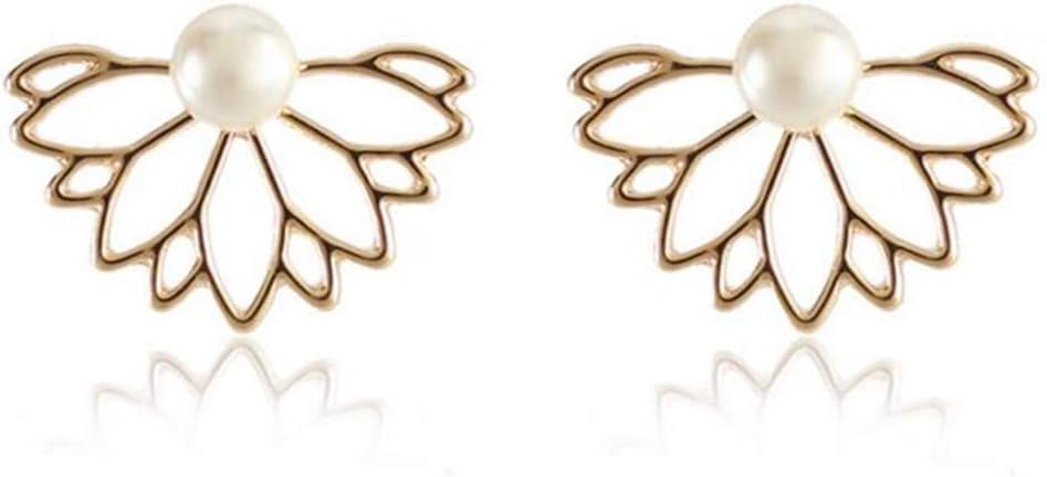 Fashion Hollow Lotus Flower Earrings Simply Chic Earrings for Women Ladies Valentine's Day Birthday Gift