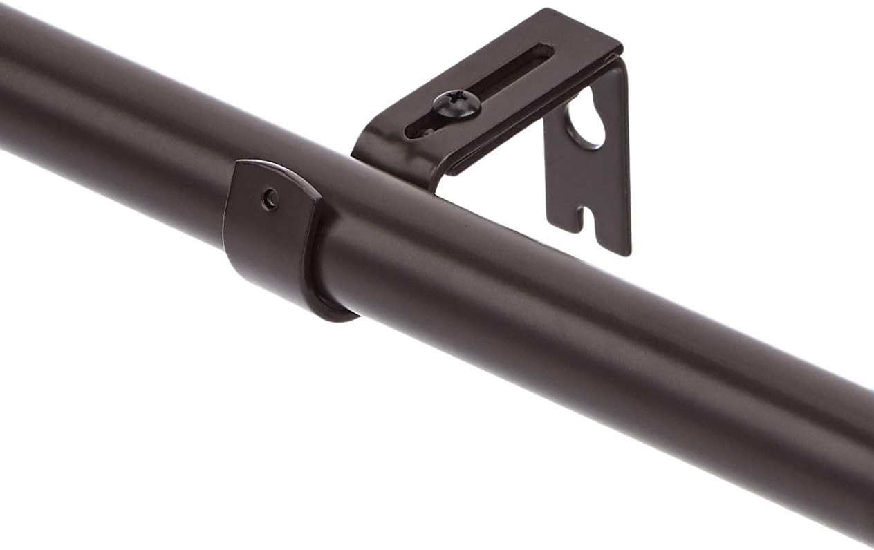 Basics 1-Inch Curtain Rod with Cap Finials - 2-Pack, 36 to 72 Inch, Espresso: Home & Kitchen