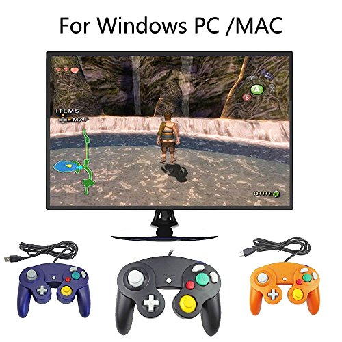Mekela 5.8 feet Classic USB Wired NGC Controller Gamepad resembles Gamecube for Windows PC MAC (USB Blue) - Thumbnail 3