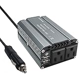 400W Car Power Inverter, BrightUp Car Converter DC 12V to AC 110V with 4.8A Dual USB Car Adapter ＆ 2 AC Outlets Charge Our Devices Like Phone, Laptops and Other Electronics Devices