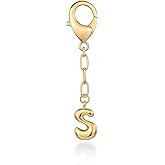 PAVOI 14K Gold Plated Bubble Letter Bag Charm for Handbags - Gold Initial Letter Keychain for Women - Chunky Purse Charm Gift