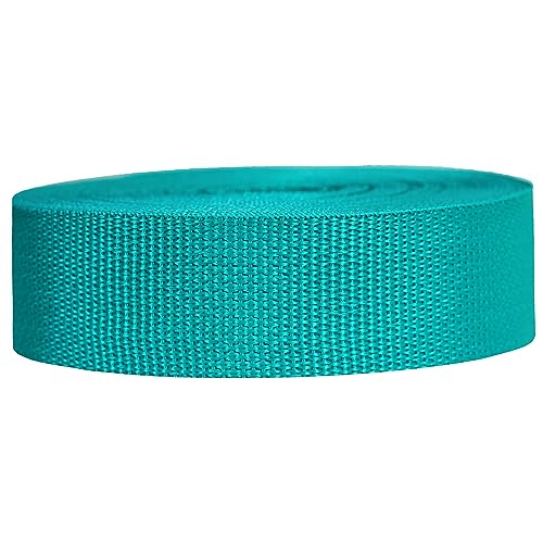 Strapworks Lightweight Polypropylene Webbing - Poly Strapping for Outdoor DIY Gear Repair, Pet Collars – 1.5 Inch x 25 Yards, Teal
