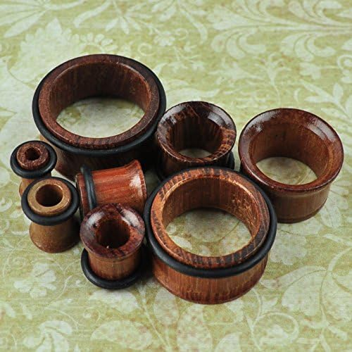 ArcticBuffalo Red Sandalwood Single Flare Natural Organic Wood Ear Gauges Tunnels