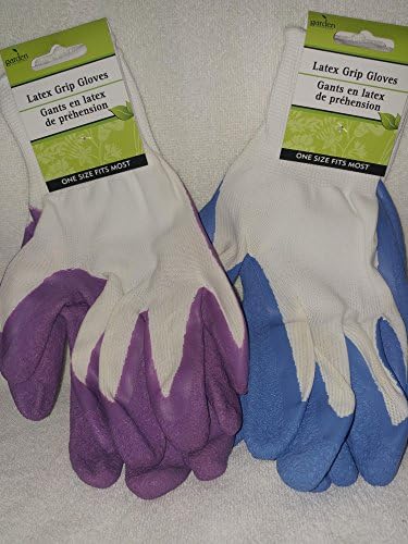 Garden Gloves for His & Hers Bundle with 2 Pairs, Blue and Purple