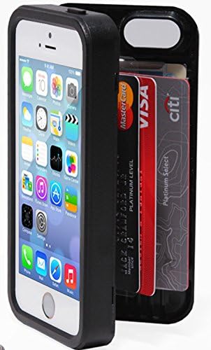 iPhone 5/5s/SE Case & Wallet - Card/ID Holder Black by New Wallet