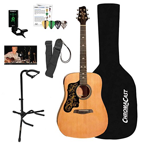 Sawtooth LeftHanded Acoustic Dreadnought Guitar with Black Pickguard w