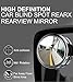 RearX Blind Spot Mirror, 2” Round 360 Degree Adjustable HD Glass and ABS Housing Convex Wide Angle Rear View Mirror for Universal Car Fit w/ 3M Stick on Adhesive, 2 Pack (Black)