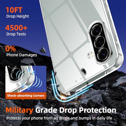 Viojrlra Case for Samsung Galaxy A56 5G with 2 Pieces Tempered Glass Screen Protector, Transparent Soft TPU Silicone Case, Anti-Shock, Anti-Scratch Case for Samsung A56