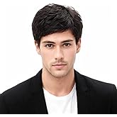 BCHR Men's Wigs,Short Mens Black Wig Layered Natural Hair Costume Halloween Heat Resistant Synthetic Wigs for Men Male