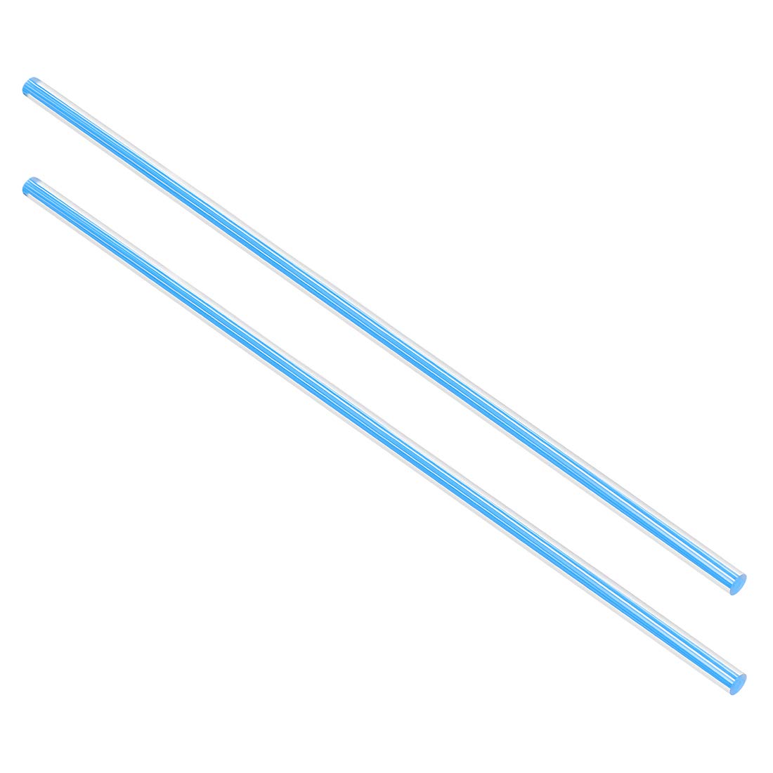 sourcing map Acrylic Round Rod,1/4 inch Diameter 10 inch Length,Straight Light Blue Line,Solid Plastic PMMA Bar Stick 2pcs