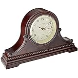 Vmarketingsite Mantel Clocks Wood Mantel Clock with Westminster Chime. This Solid Wood Decorative Chiming Mantel Clock is Battery Operated. Quiet, Shelf Mantel Clock Westminster Chimes On The Hour.