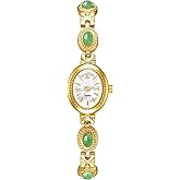 ADSBIAOYE Women Vintage Watch Dainty Oval Dial Small Gold Bracelet Watch Luxury Ladies Dress Waterproof Analog Casual Watches