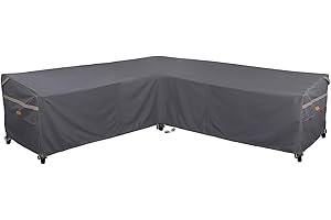Garden Balsam Heavy Duty Waterproof Patio Furniture Covers,Fade Resistant Outdoor Sofa Covers V-Shaped Sofa Cover 100" W (on Each Side) x 33" D x 31" H Dark Grey