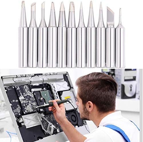 PUAK523 11Pcs Solder Soldering Iron Tips, X-Tronic Models Lead-free Diamagnetic Replacement Screwdriver Solder Iron Tip for 900M, 933, 936, 937, 376, 907, 913, 951, 898D, 852D+, 878AD(11Pcs)