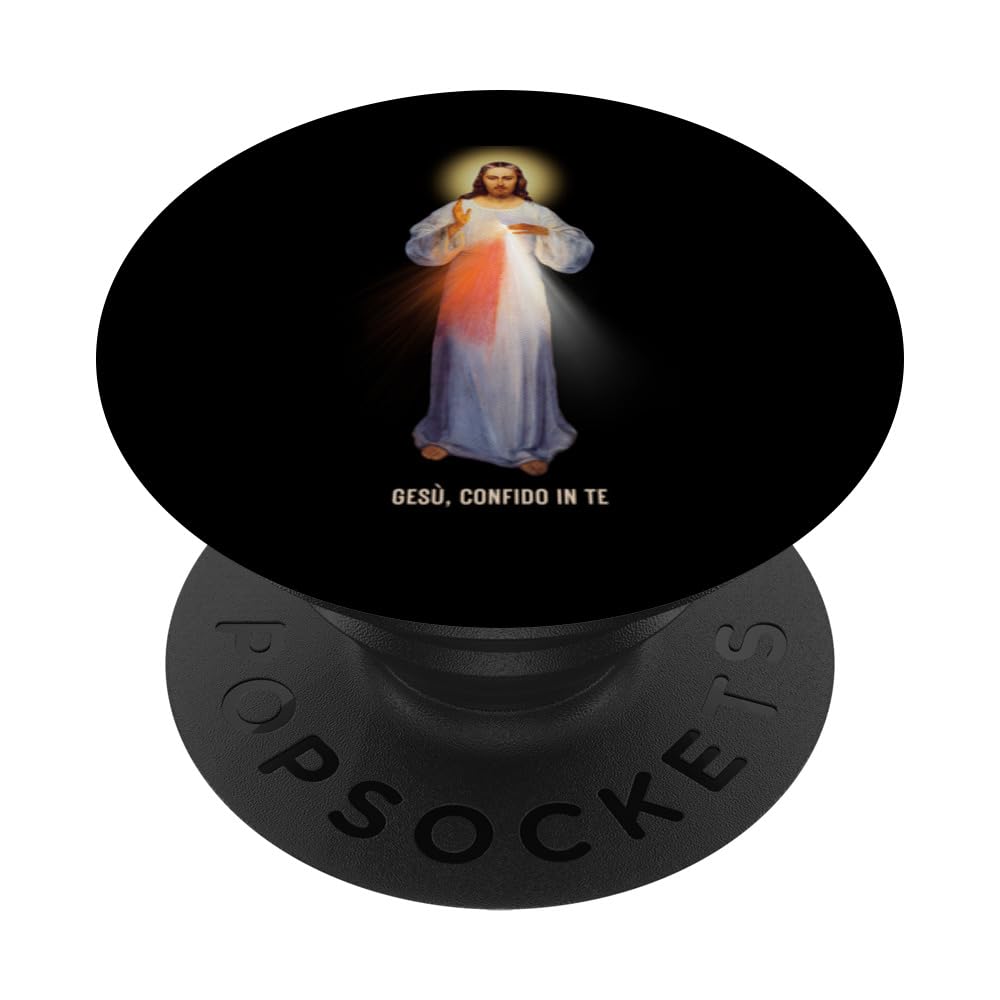 Gesù, Confido In Te Divine Mercy Image with text in Italian PopSockets Swappable PopGrip