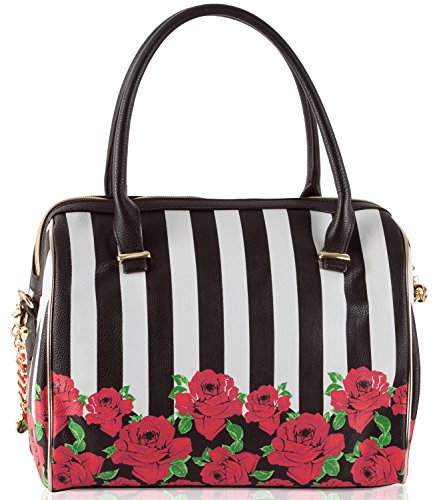 betsey johnson stripe roses luggage