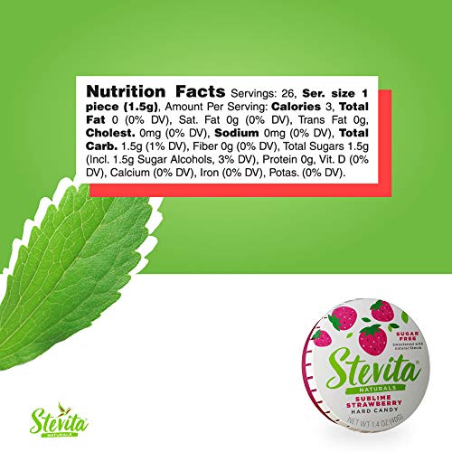 Stevita SteviaSweet, Sublime Strawberry 1.4 oz SugarFree Hard