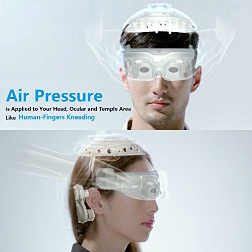 Breo iDream5 Head and Eye Massager, 2-in-1 Rechargeable Electric Helmet Massager with Heat, Air Compression, APP Control Neck Massager for Stress Relief and Better Sleep