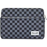 Canvaslife Black Checker Pattern Laptop Sleeve Case Cover with Pocket for MacBook Pro 14 inch and 14 inch-14.4 inch HP, Lenovo, Dell, ASUS, Acer Notebook Computer