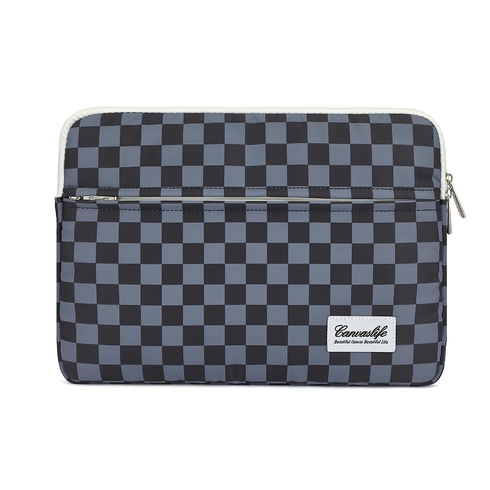 Photo 1 of Canvaslife Black Checker Pattern Laptop Sleeve Case Cover with Pocket for MacBook Pro 14 inch and 14 inch-14.4 inch HP, Lenovo, Dell, ASUS, Acer Notebook Computer