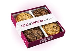 Great American Cookies - 12 Fresh Baked Double Fudge and Chocolate Chip Cookies - Baked Daily, Hand Scooped and Never Frozen - Great for birthday, graduation, parties, or special events