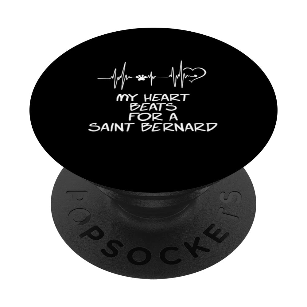 My heart beats for a Saint Bernard PopSockets Swappable PopGrip