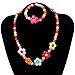 Unijew Kids Jewelry Colorful Flower Fashion Jewelry for Girls Necklace Bracelet Set For Little Girls Children