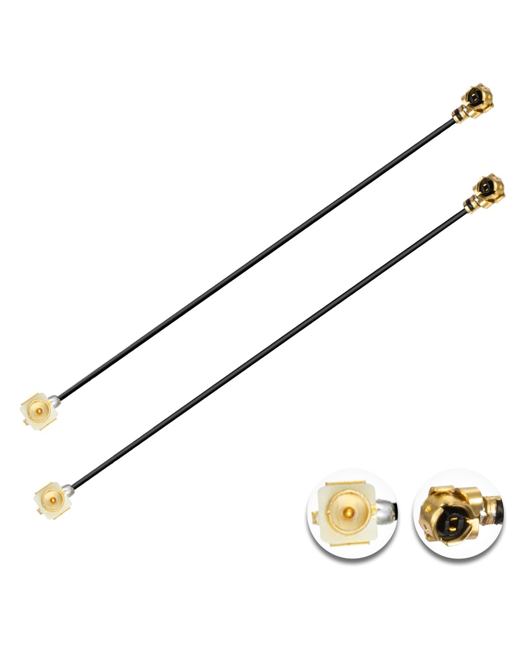 Vecys 2PCS U.F.L1 Male to U.F.L1 Female Cable 4" /10CM 1.13mm Low-Loss Extension Cable