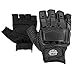 Valken Half Finger Plastic Back Gloves, Black, Medium/Large