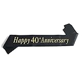 Joyiou Happy 40th Anniversary Sash, Perfect for