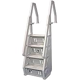 Vinyl Works IN Deluxe 32" Adjustable In-Step Above Ground Pool Ladder, Taupe