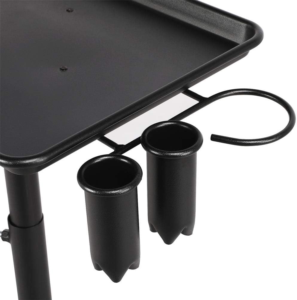 Yaheetech Aluminum Single-Post Mayo Instrument Tray Stand Rolling Salon Service Cart Black: Office Products