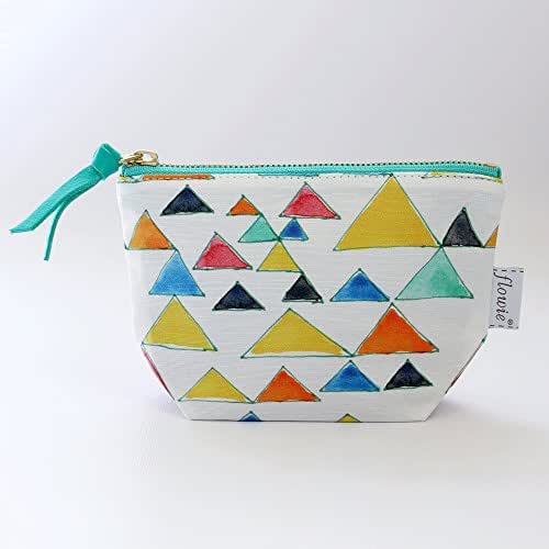 Geometry pattern zipper pouch, Triangle Handmade