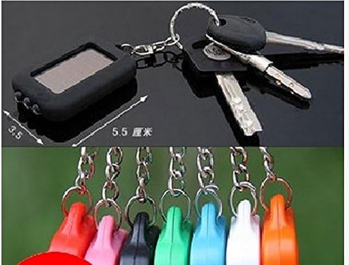 Waterproof Black Solar-powered LED Flashlight Keychain Pack of 2