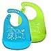 2 Pack Waterproof Silicone Bibs - Silicone Feeding Bibs, Toddlers Baby Bibs